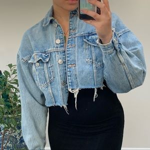 zara cropped denim jacket